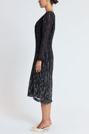 Patterned Wide cut  long dress 94805