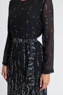 Patterned Wide cut  long dress 94805