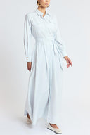 White Wide cut long shirt dress 94817