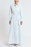 White Wide cut long shirt dress 94817