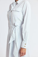 White Wide cut long shirt dress 94817