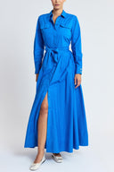 Blue Wide cut long shirt dress 94817