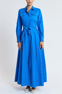 Blue Wide cut long shirt dress 94817
