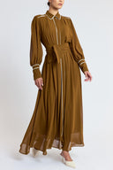 Cinnamon Belted long shirt dress with piping detail 94818
