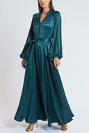 Oil Long dress with button and belt detail 94851