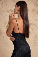 Black V-Neck Strappy Midi Dress 94852