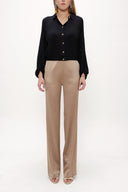 Black Balloon sleeve flowing suit 12229