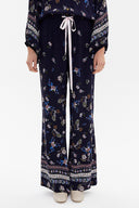 Patterned Balloon sleeve flowing suit 12229