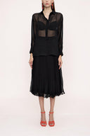 Black Suit with pleated skirt 12268