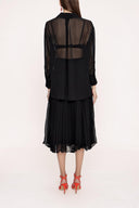 Black Suit with pleated skirt 12268