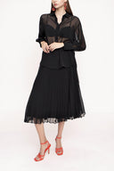 Black Suit with pleated skirt 12268
