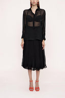 Black Suit with pleated skirt 12268