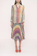 Striped Suit with pleated skirt 12268