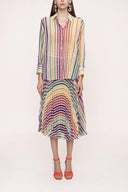 Striped Suit with pleated skirt 12268