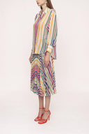 Striped Suit with pleated skirt 12268