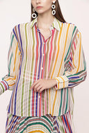 Striped Suit with pleated skirt 12268