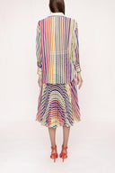 Striped Suit with pleated skirt 12268