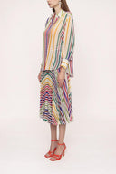 Striped Suit with pleated skirt 12268