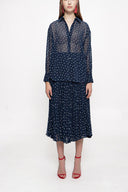 Spotted Suit with pleated skirt 12268