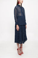 Spotted Suit with pleated skirt 12268