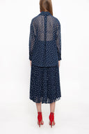 Spotted Suit with pleated skirt 12268