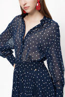 Spotted Suit with pleated skirt 12268