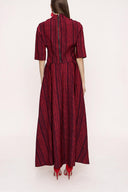 Red Turtleneck blouse and skirt double suit 12276