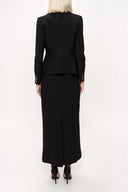 Black Double suit with long skirt and blazer jacket 12281
