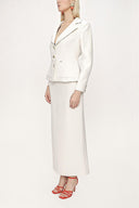 White Double suit with long skirt and blazer jacket 12281