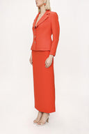 Red Double suit with long skirt and blazer jacket 12281