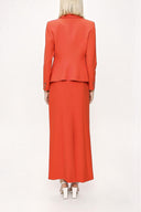 Red Double suit with long skirt and blazer jacket 12281