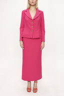 Fuchsia Double suit with long skirt and blazer jacket 12281
