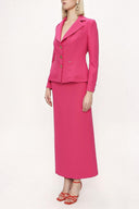 Fuchsia Double suit with long skirt and blazer jacket 12281