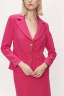 Fuchsia Double suit with long skirt and blazer jacket 12281