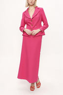 Fuchsia Double suit with long skirt and blazer jacket 12281