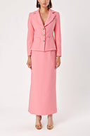 Pink Double suit with long skirt and blazer jacket 12281