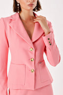 Pink Double suit with long skirt and blazer jacket 12281