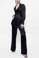 Black Double suit with loose-fitting jacket 12282