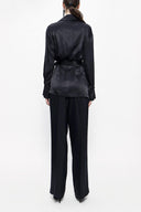 Black Double suit with loose-fitting jacket 12282
