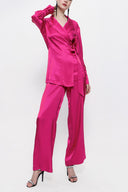 Fuchsia Double suit with loose-fitting jacket 12282