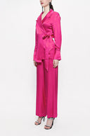Fuchsia Double suit with loose-fitting jacket 12282