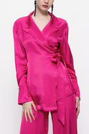 Fuchsia Double suit with loose-fitting jacket 12282