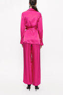 Fuchsia Double suit with loose-fitting jacket 12282