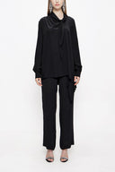 Black Double suit with elastic waist trousers 12284