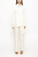 Ecru Double suit with elastic waist trousers 12284