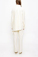 Ecru Double suit with elastic waist trousers 12284