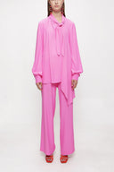 Pink Double suit with elastic waist trousers 12284