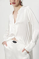 White Double suit with elastic waist trousers 12286