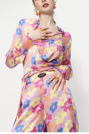 Patterned Double suit with elastic waist trousers 12286