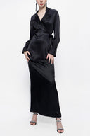Black Wide-cut jacket and skirt suit 12290